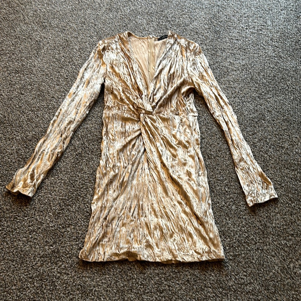 Velvet Long-sleeves Mini Dress